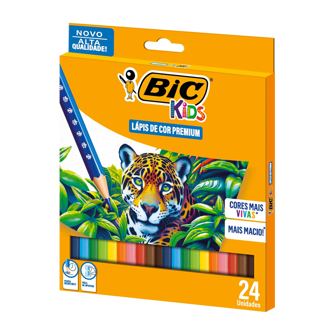 BIC, Lápis de Cor Premium, BIC KIDs, 24 cores