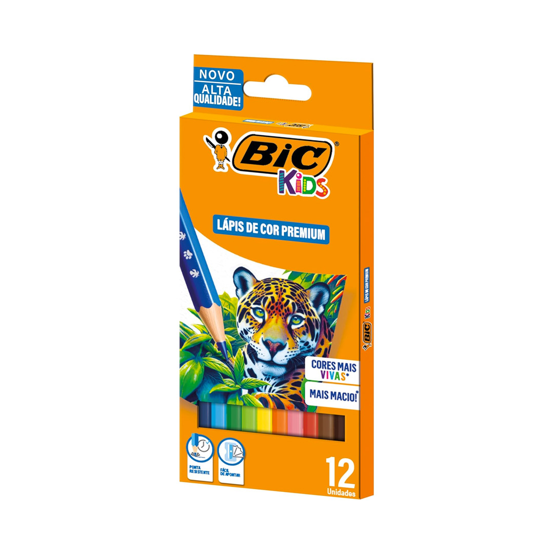 BIC, Lápis de Cor Premium, BIC KIDs, 12 cores