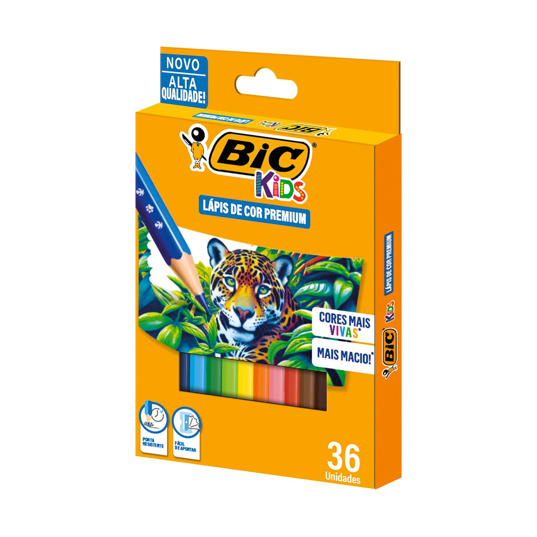 BIC, Lápis de Cor Premium, BIC KIDs, 36 cores