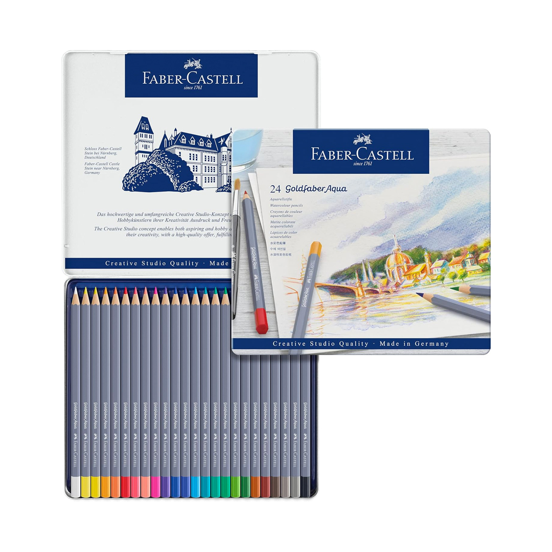 CS GOLDFABER AQUAREL EST. METAL 24 CORES, Faber-Castell, 114624, Multicor, 24 cores