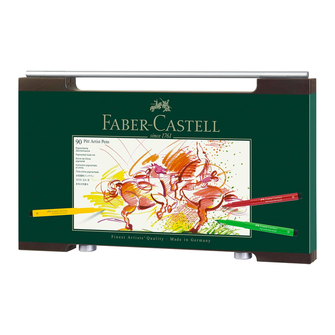 Caneta Artística Ponta Pincel, Faber-Castell, A&G Pitt Brush, 167400, Sortimento Completo, 90 Cores