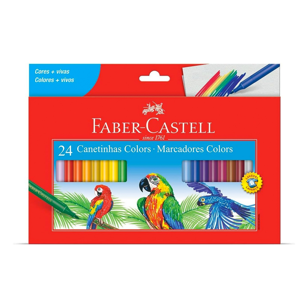 Canetinha Hidrográfica 24 Cores, Faber-Castell