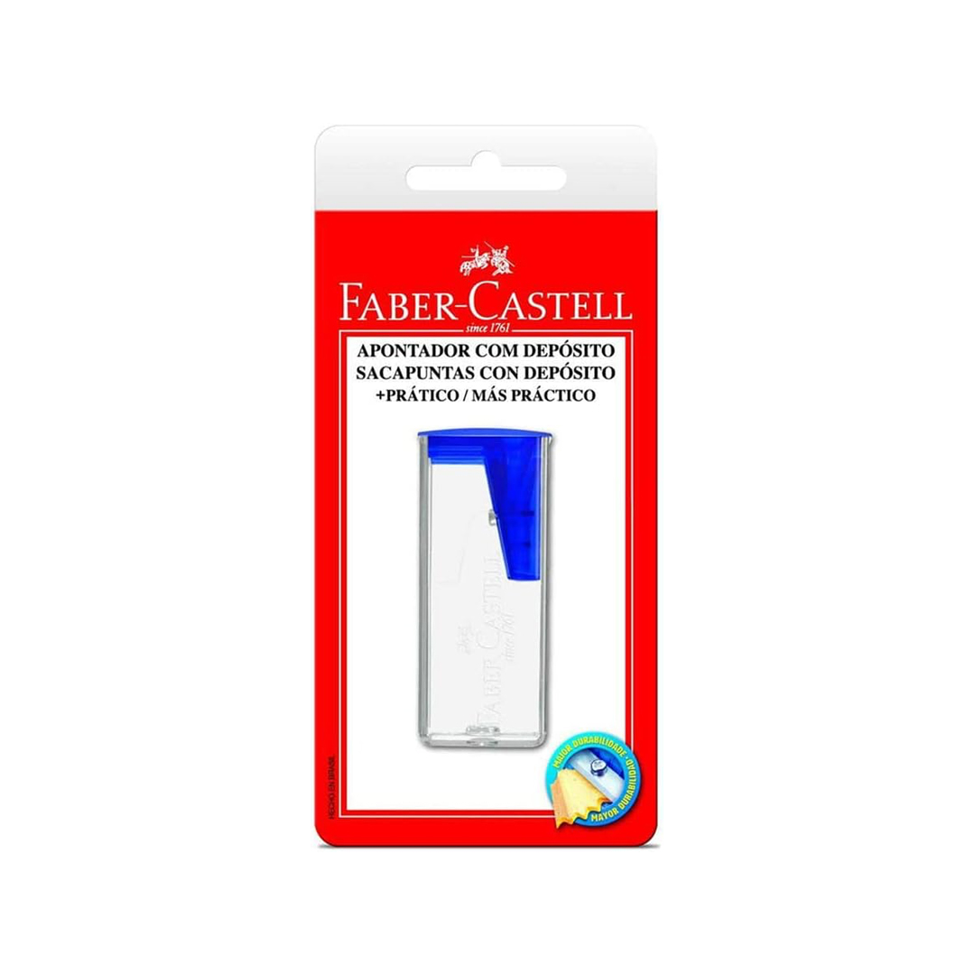 Faber-Castell SM/060124ZF - Apontador com Deposito Plástico, Cores Sortidas