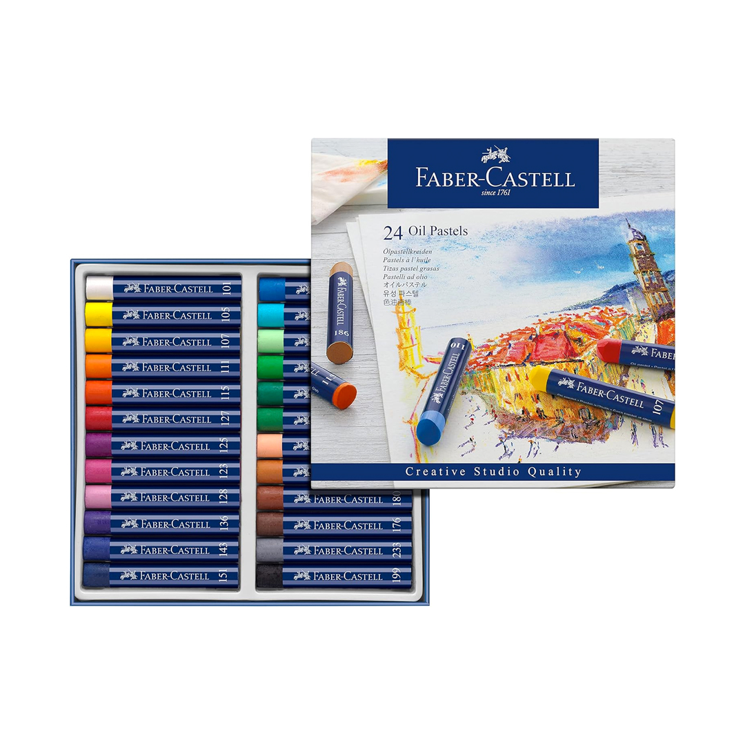 Giz Pastel Oleoso, Faber-Castell, FC127024, 24 Cores