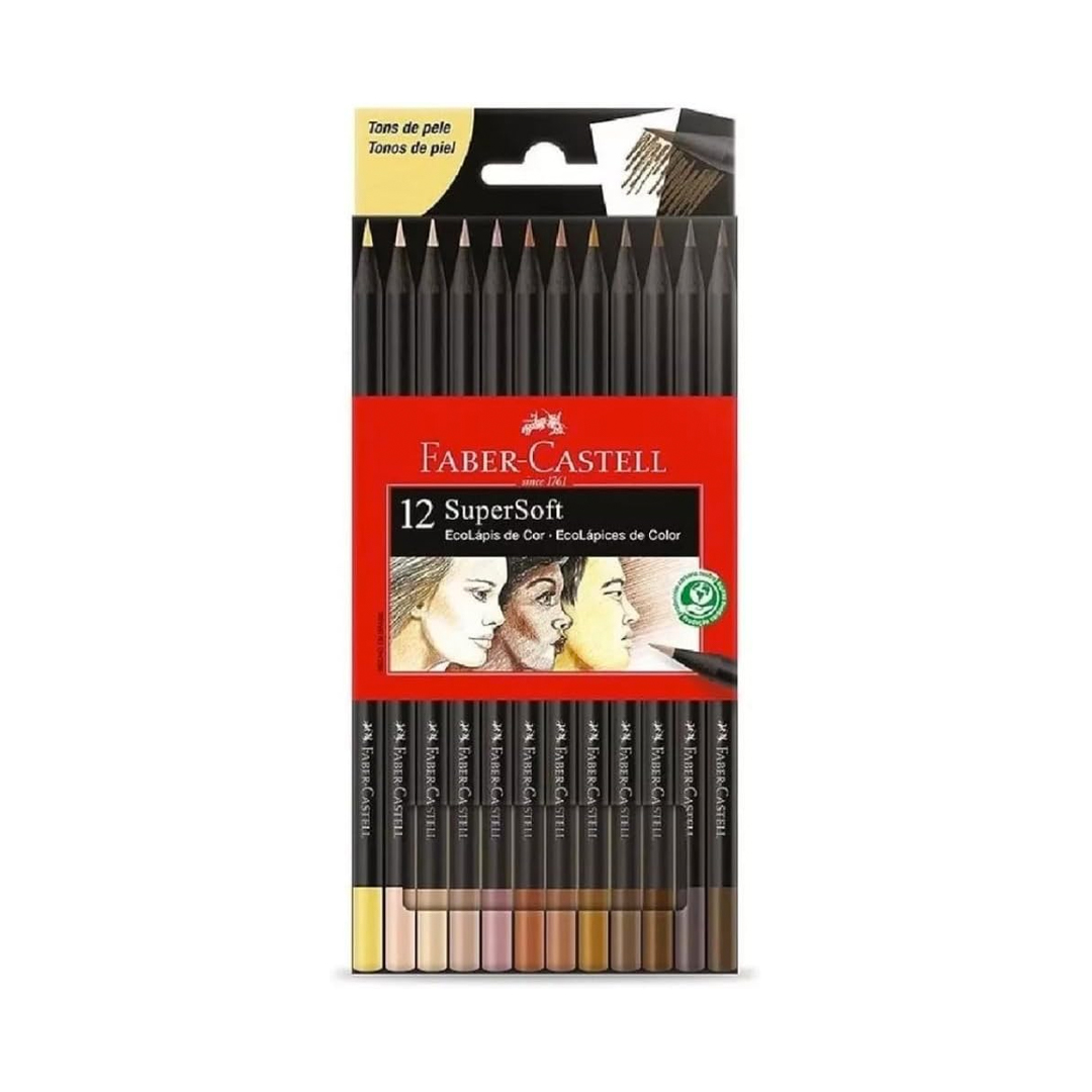 Lápis De Cor, Faber-Castell, Redondo, Supersoft, 12 Cores, Tons Pele, Multicor, 120715SOFTCQ