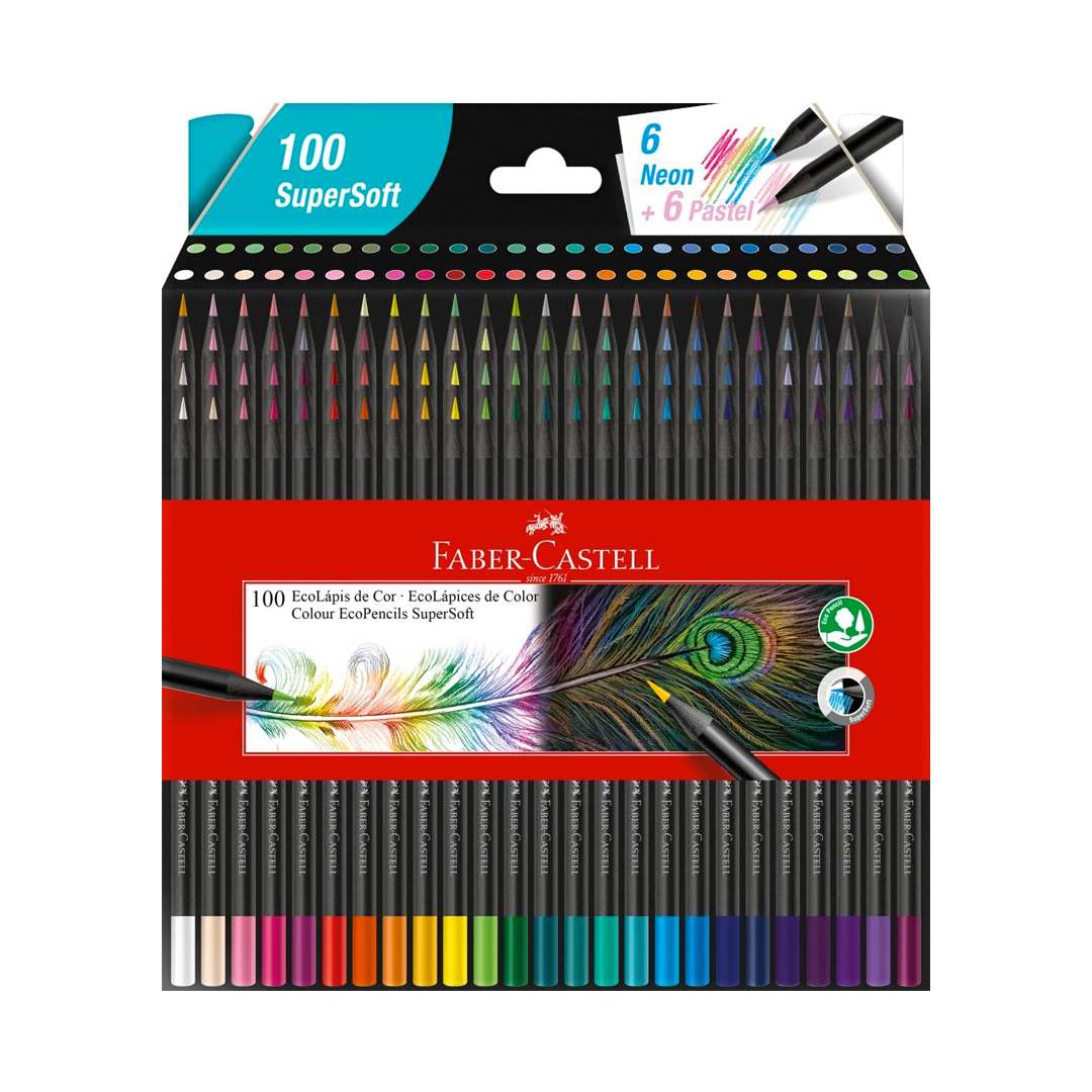 Lápis de Cor, Faber-Castell, EcoLápis Supersoft, 1207100SOFT, 100 Cores