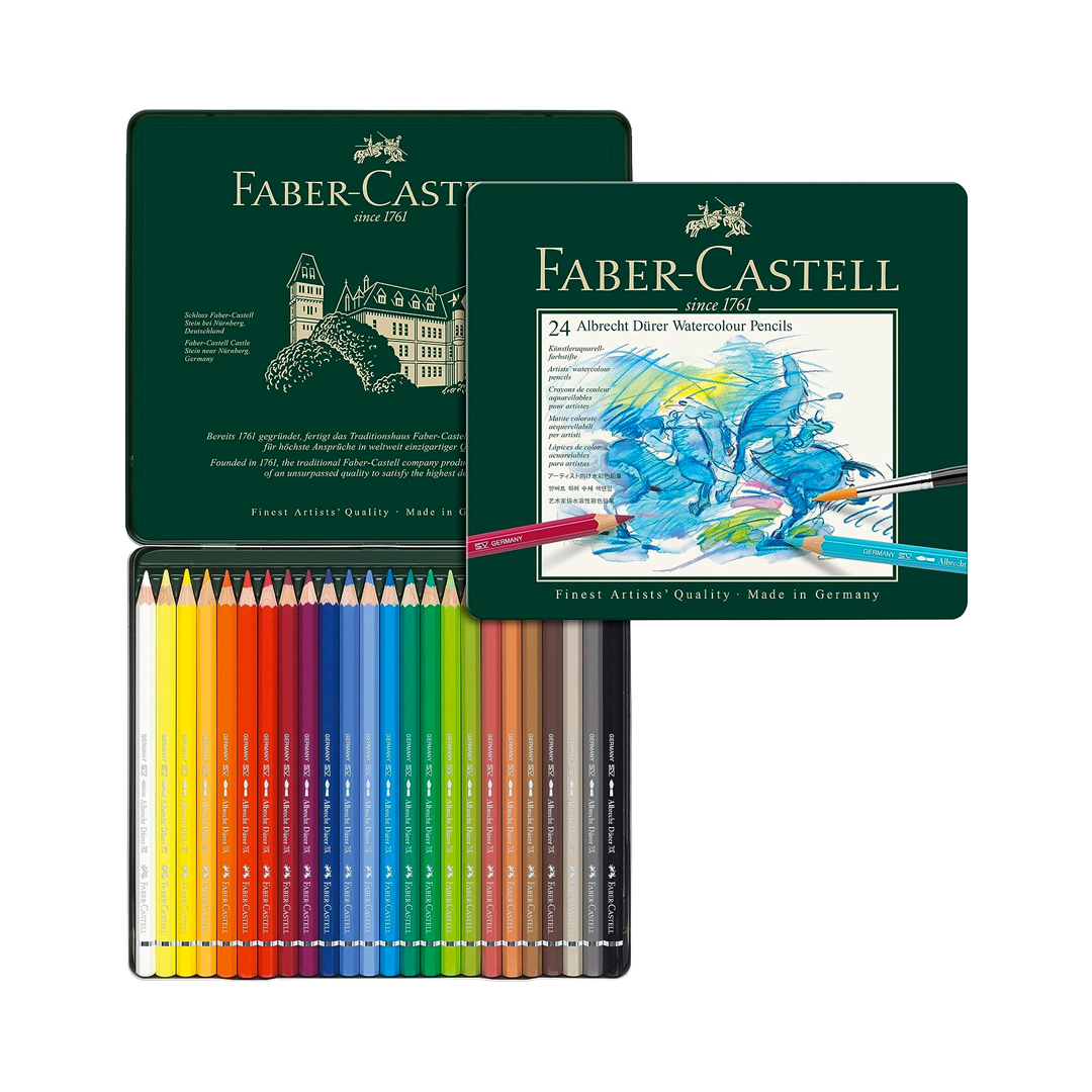 Lápis de Cor Aquarelável, Faber-Castell, A&G Albrecht Dürer, F117524, 24 Cores