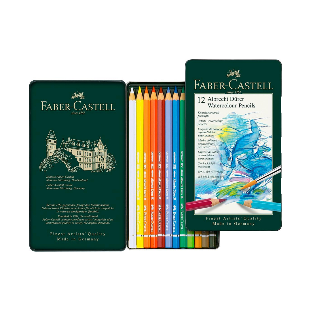 Lápis de Cor Aquarelável Albrecht Durer 12 Cores, A&G Faber-Castell