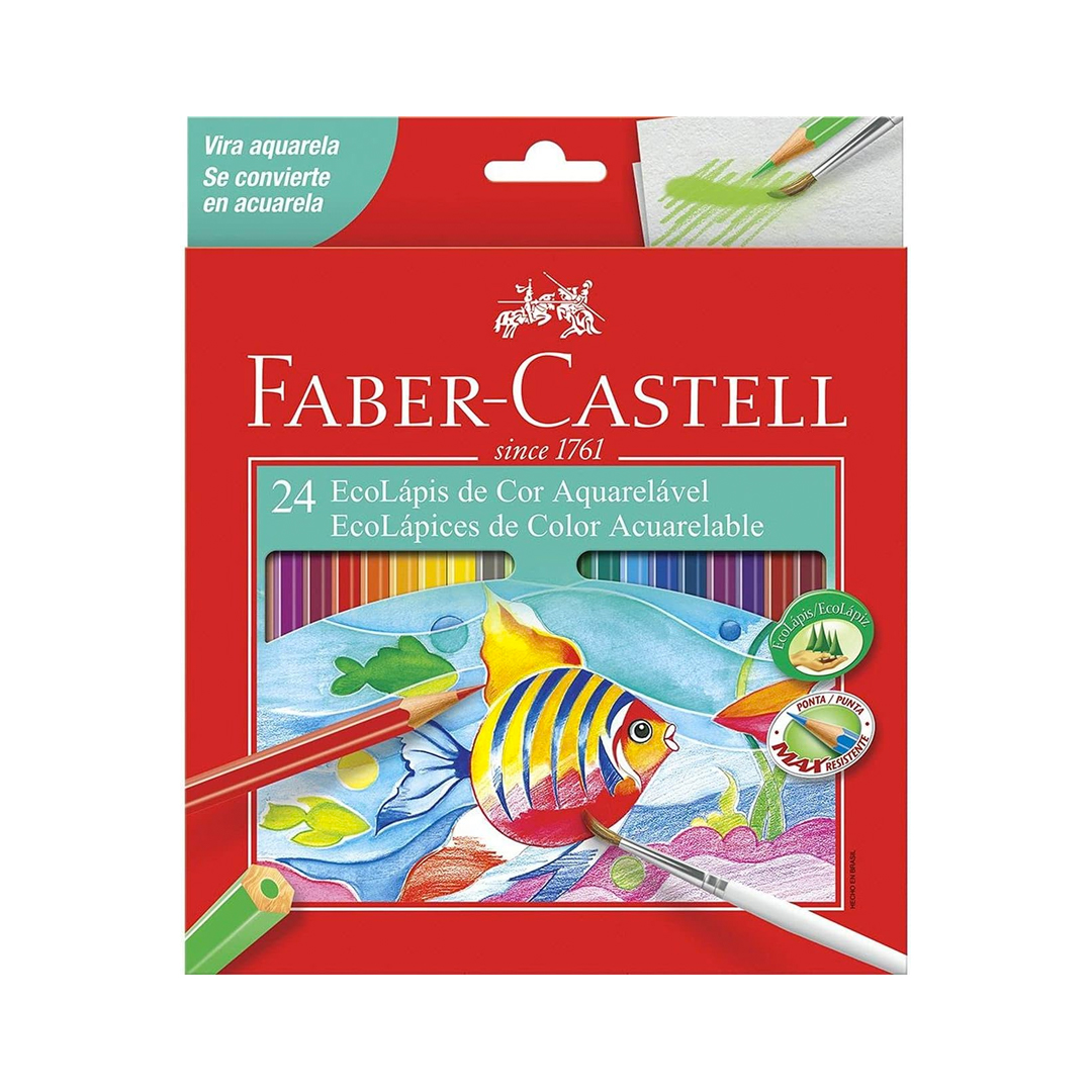 Lápis de Cor Ecolápis Aquarelável 24 Cores, Faber-Castell