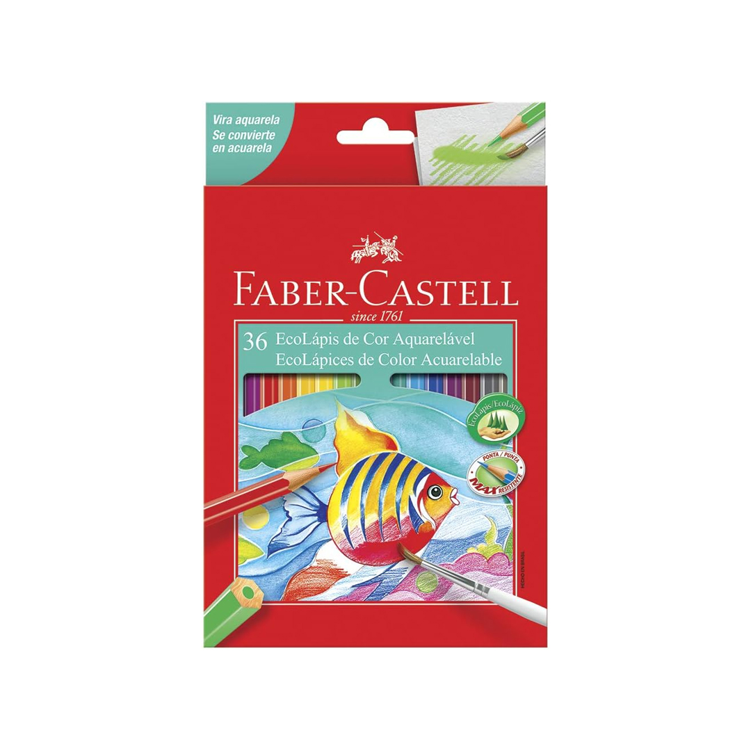 Lápis de Cor Ecolápis Aquarelável 36 Cores, Faber-Castell