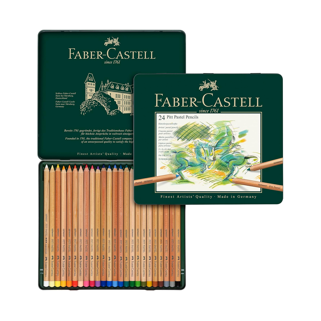 Lápis de Cor Pastel Seco Pitt 24 Cores, A&G Faber-Castell