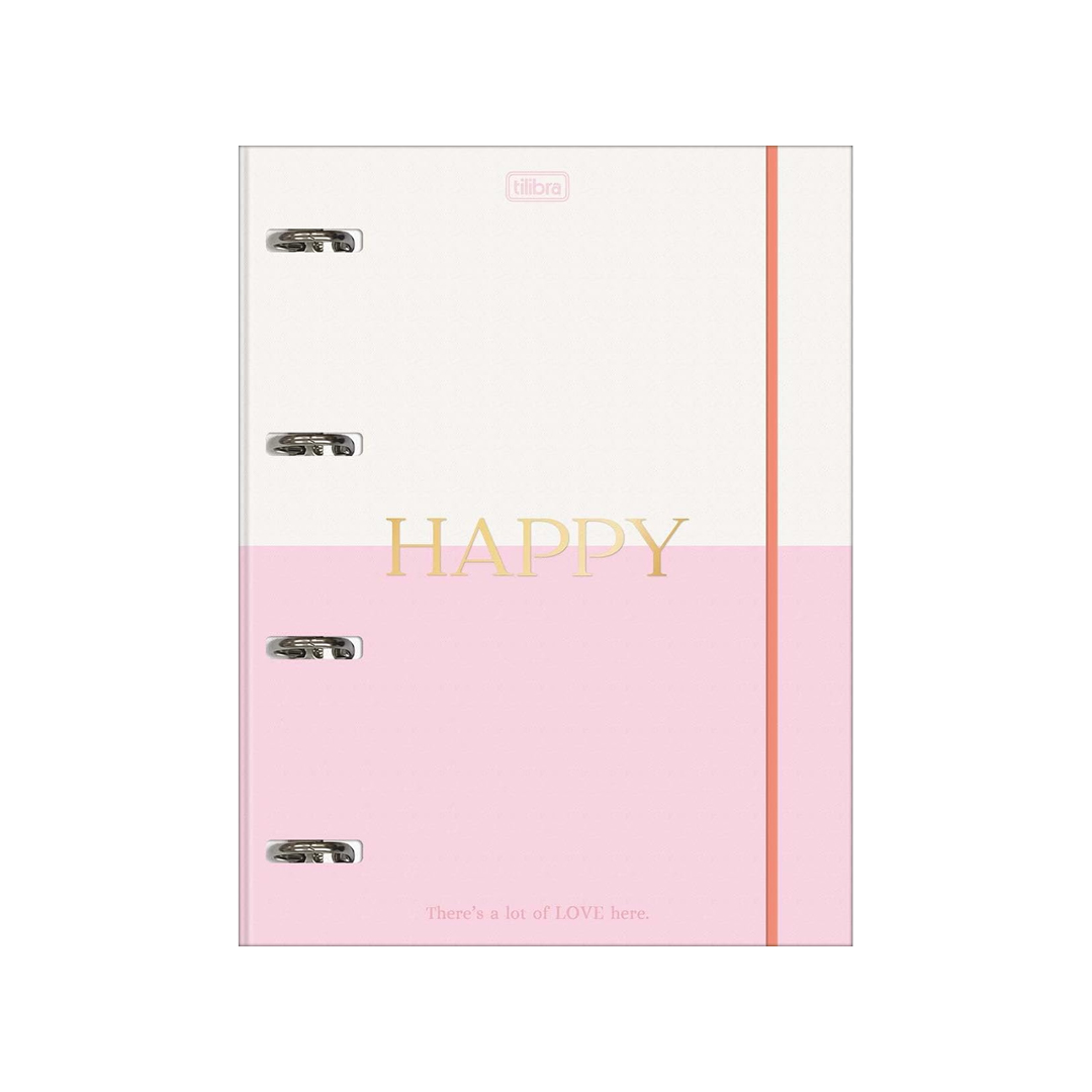 Caderno Argolado Cartonado Colegial Happy 80 Folhas - Tilibra