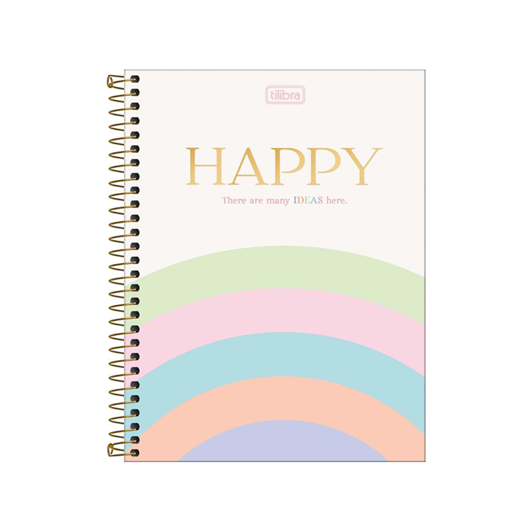 Tilibra - Caderno Capa Dura Colegial Happy Colors 10 Matérias 160 Folhas