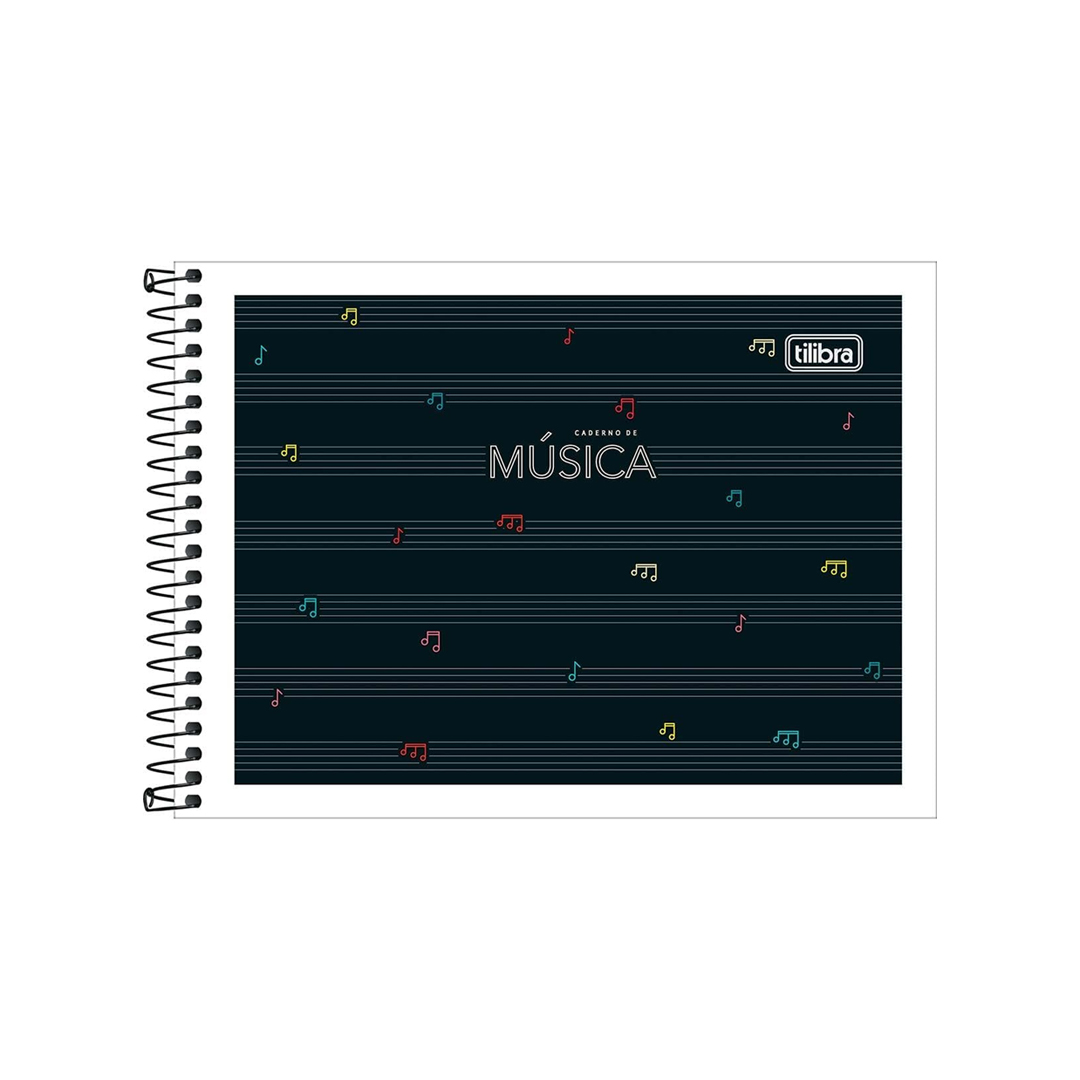 Tilibra - Caderno de Música Espiral Capa Flexível Académie, 111091, 20.5x15cm, Cinza, 40 Folhas