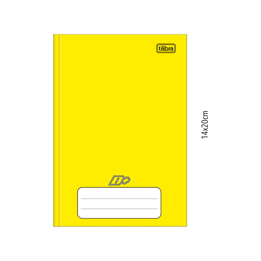 Tilibra D+ - Caderno Brochura Capa Dura, 1/4 Pequeno, 14x20cm, 96 Folhas, Amarelo