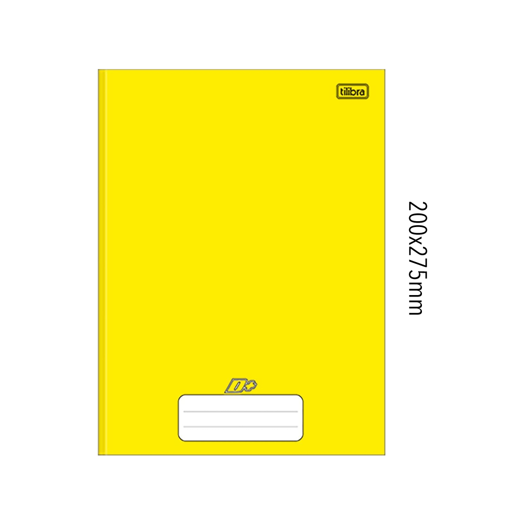 Tilibra Universitário D+ - Caderno Brochura Capa Dura, 200x275mm, 96 Folhas, Amarelo